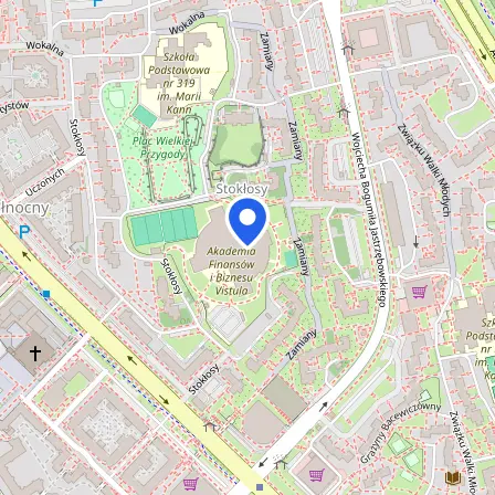 Map showing the location of Prometric Test Center in Warsaw