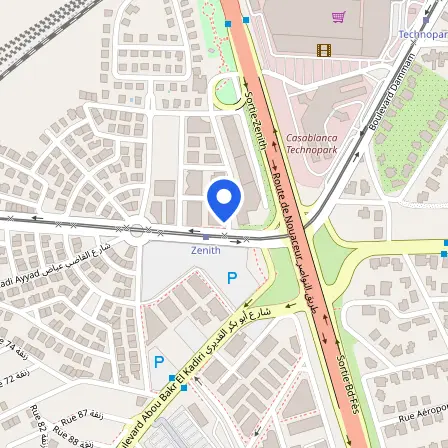 Map showing the location of Amideast in Casablanca