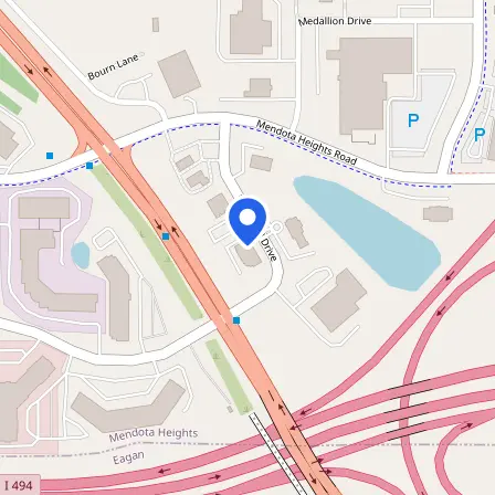Map showing the location of Crescent Career Center in Mendota Heights