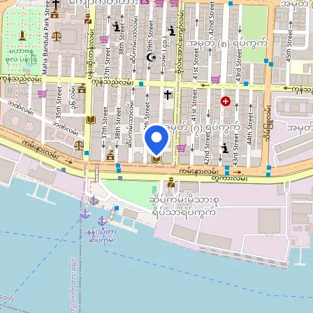 Map showing the location of British Council Myanmar in Yangon