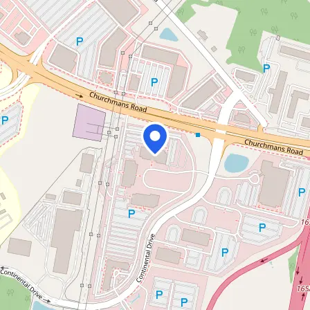 Map showing the location of Pearson Professional Center in Newark