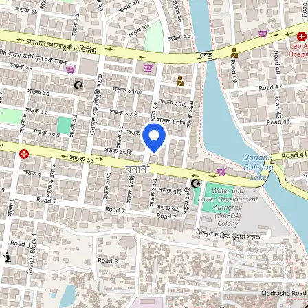 Map showing the location of IDP Test Center Banani in Dhaka