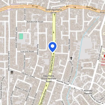 Map showing the location of Pearson VUE in Surulere