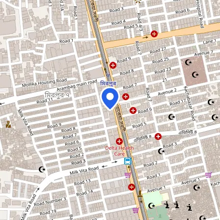 Map showing the location of Mentors' Mirpur in Dhaka