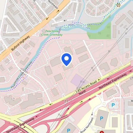 Map showing the location of Pearson Professional Center in Atlanta
