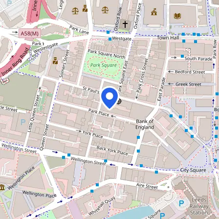 Map showing the location of CES IELTS in Leeds