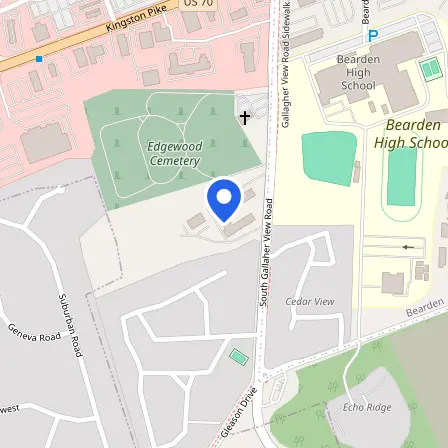 Map showing the location of psi Test Center in Knoxville