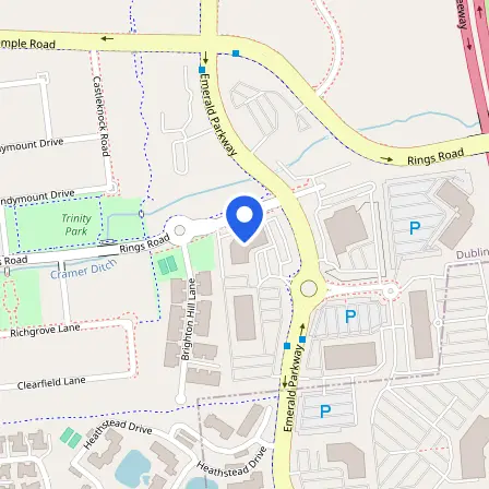 Map showing the location of PSI Testing Center in Dublin
