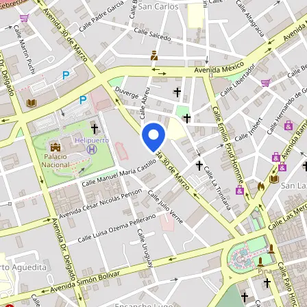 Map showing the location of Prometric Test Center in Santo Domingo