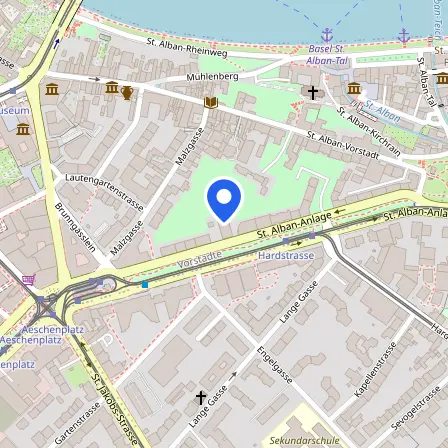 Map showing the location of Cambridge Examinations Basel GmbH in Basel