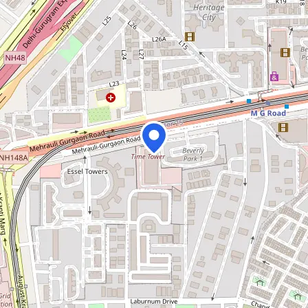 Map showing the location of Pearson Professional Centers - Gurugram in Gurugram