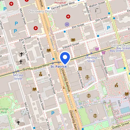 Map showing the location of ILSC IELTS Test Centre (Toronto) in Toronto