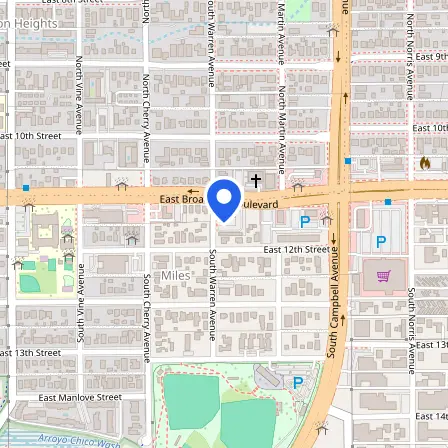 Map showing the location of University of Arizona: Testing Center in Tucson