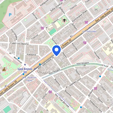 Map showing the location of TEST.BG in Sofia