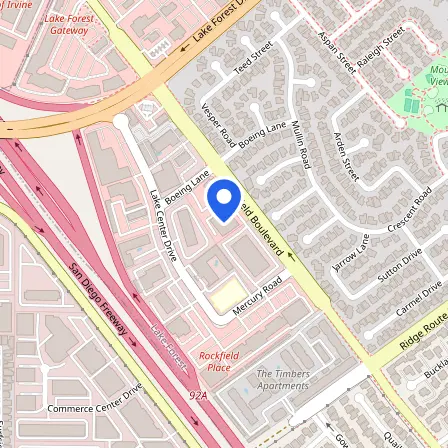 Map showing the location of Pearson Professional Center in Lake Forest