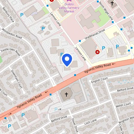 Map showing the location of PSI Testing Center in Walnut Creek