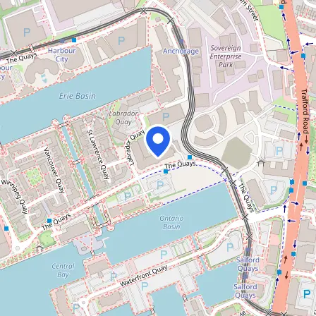 Map showing the location of Pearson VUE in Salford