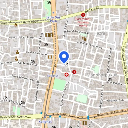 Map showing the location of Pearson VUE Test Center in Kolkata