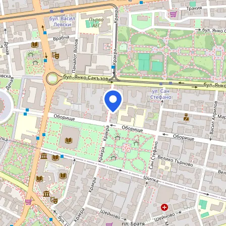 Map showing the location of British Council in Bulgaria in Sofia