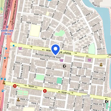 Map showing the location of Prometric Test Center in Dhaka