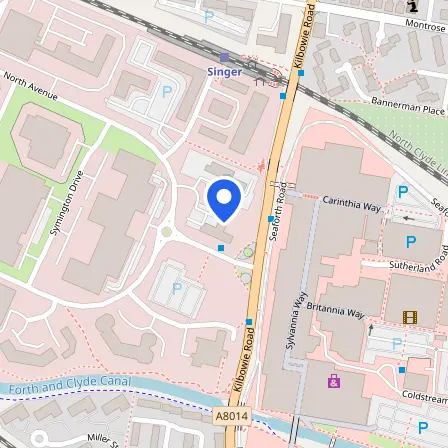 Map showing the location of Pearson VUE Test Centre Clydebank in Clydebank