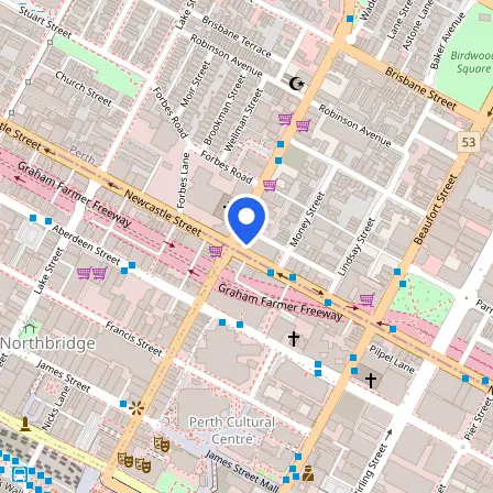 Map showing the location of IELTS Perth in Perth