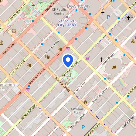 Map showing the location of IDP IELTS Test Venue - Vancouver in Vancouver