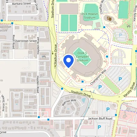 Map showing the location of FSU Testing Center in Tallahassee