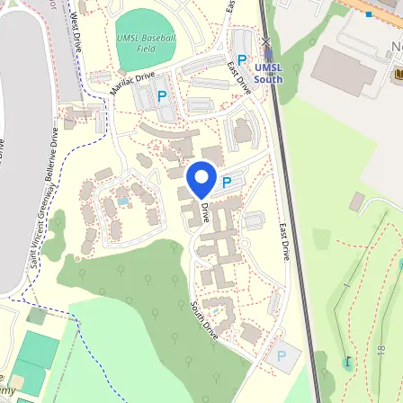 Map showing the location of UMSL Testing Center in Normandy