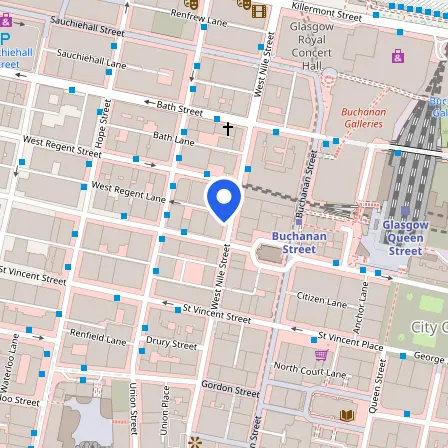 Map showing the location of VITSPRO - Glasgow Exam Centre in Glasgow