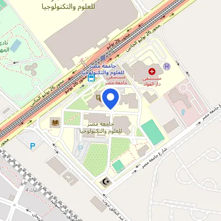 Map showing the location of Pearson Vue - MUST authorized test center in 6th of October City