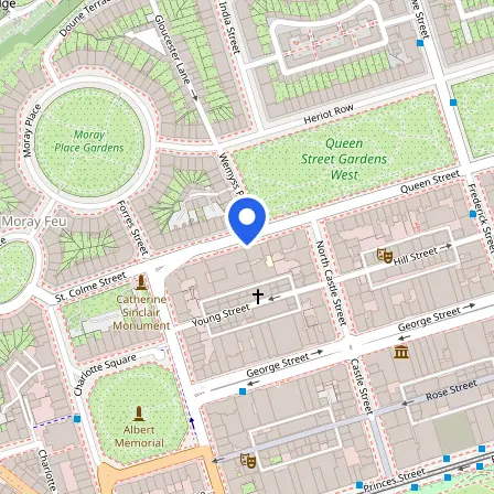 Map showing the location of Basil Paterson Open Test Centre in Edinburgh