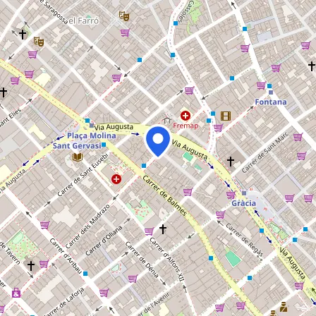 Map showing the location of Prometric Test Center in Barcelona