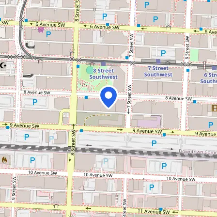 Map showing the location of IDP IELTS Canada - Action Global Consulting Inc in Calgary