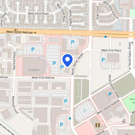 Map showing the location of Pearson Professional Center in Westminster