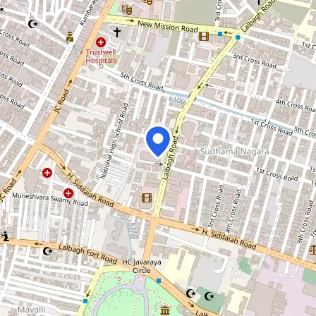 Map showing the location of Pearson Professional Centre in Bengaluru