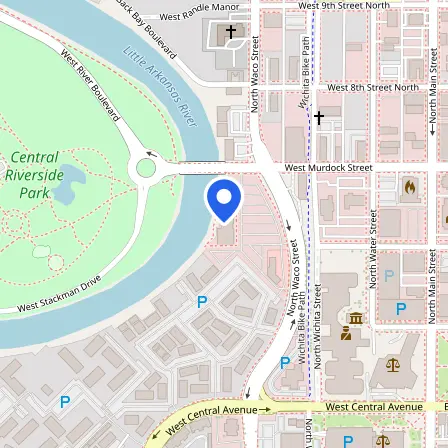 Map showing the location of Prometric Testing Center in Wichita