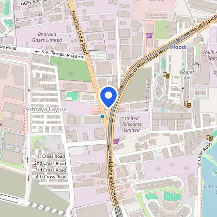 Map showing the location of IELTS Test Centre Whitefield in Bengaluru