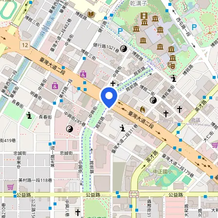 Map showing the location of IDP Education Centre in Taichung