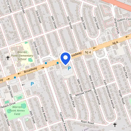 Map showing the location of Prometric Testing Center in Fair Lawn