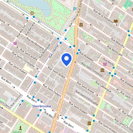 Map showing the location of Canada College IELTS Test Centre in Montreal