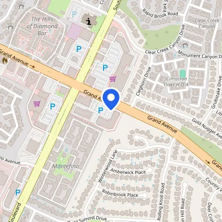 Map showing the location of Prometric Test Center in Diamond Bar