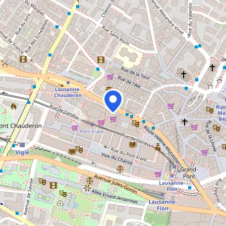 Map showing the location of Swiss Exams in Lausanne