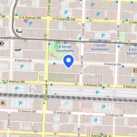 Map showing the location of AGC Certify Hub in Calgary