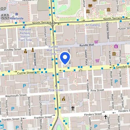 Map showing the location of IELTS Adelaide in Adelaide