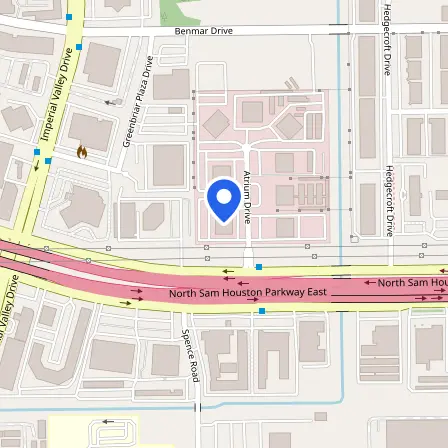 Map showing the location of Solid Testing and Training Center North Houston in Houston
