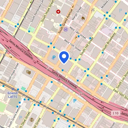 Map showing the location of High School Equivalency Testing Center in Los Angeles