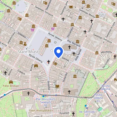 Map showing the location of British Council Kraków in Krakow