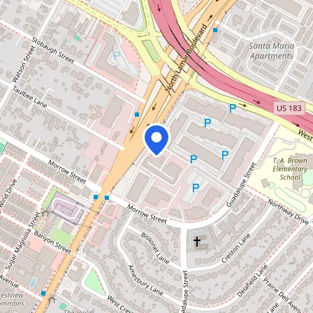 Map showing the location of Test Center USA - Austin in Austin