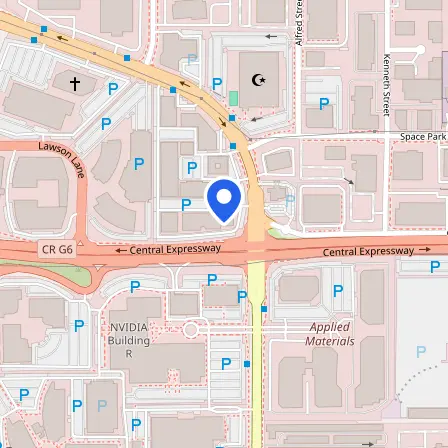 Map showing the location of PSI Exams in Santa Clara